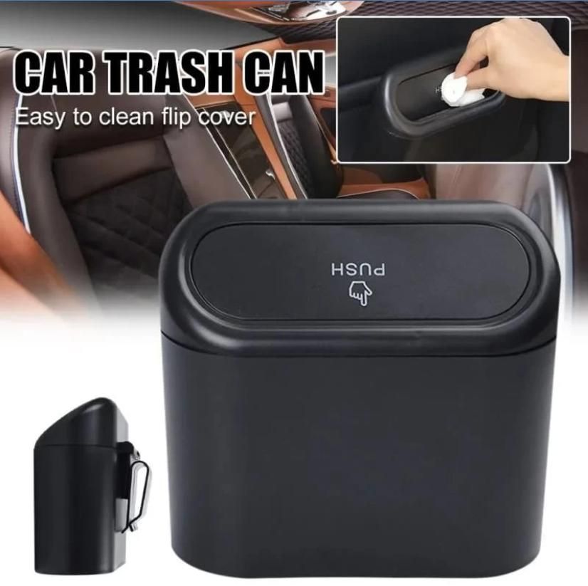 PrgCart Mini Car Trash Bin – Portable Waterproof Interior Garbage Dustbin for Vehicles