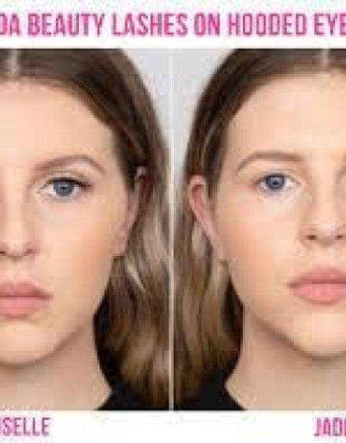 Magnetic eyelashes pack showcased on hooded eyes for a stunning transformation effect