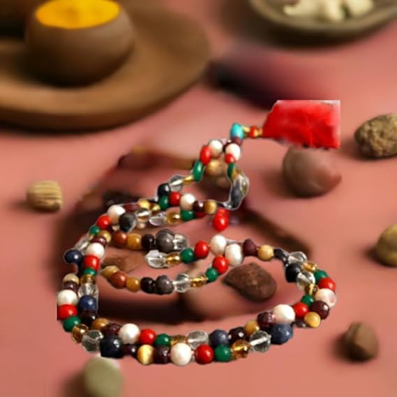 Navratan Necklace for Inner Peace featuring colorful gemstones and a unique design for spiritual wellness