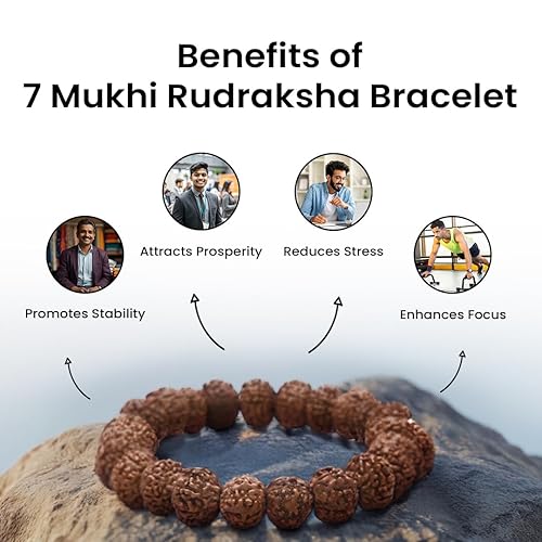 Traditional rudraksha beads accessory bracelet showcasing benefits of stability, focus, prosperity, and stress reduction
