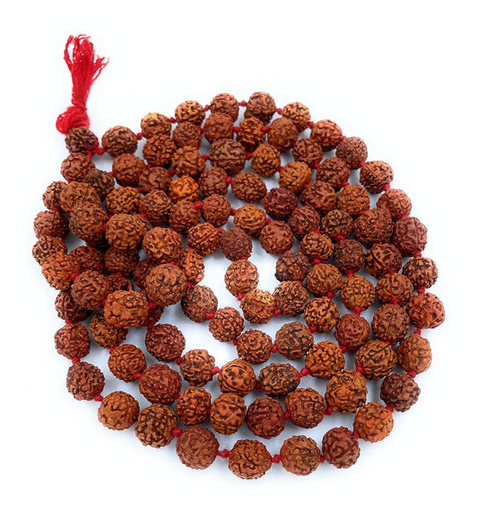 5 Mukhi Rudraksha Mala made from natural beads for meditation and spiritual practices