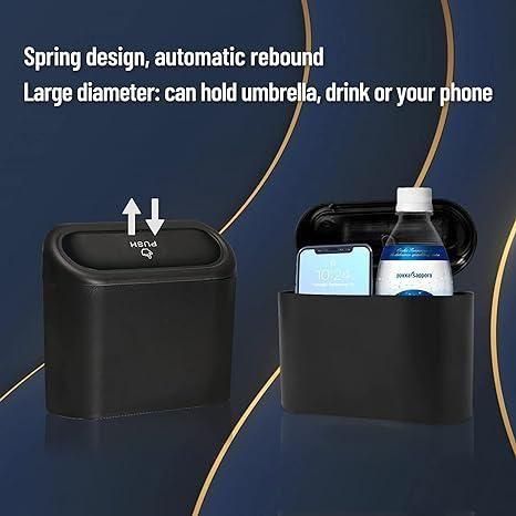 PrgCart Mini Car Trash Bin – Portable Waterproof Interior Garbage Dustbin for Vehicles