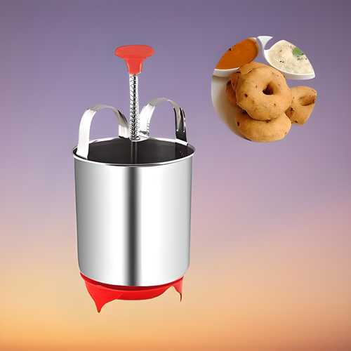 PrgCart Stainless Steel Medu Vada Maker – Effortless Batter Dispenser for Perfect Vadas
