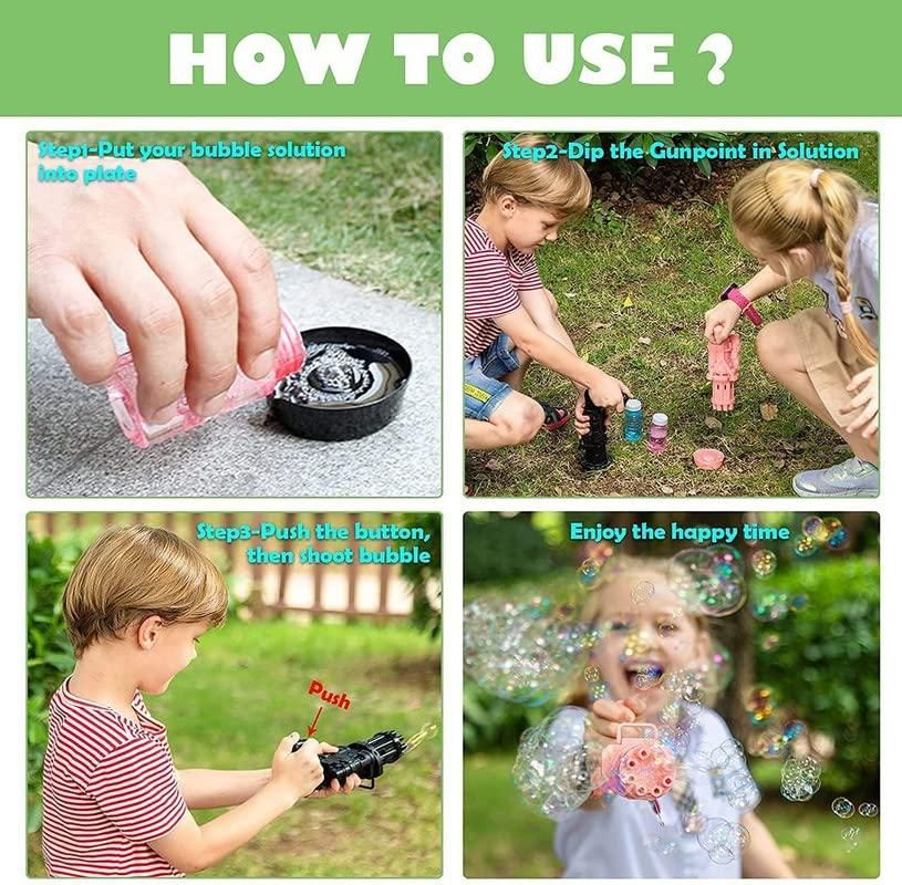 PrgCart Kids Bubble Gun – Fun-Filled Automatic Bubble Blower for Outdoor Play