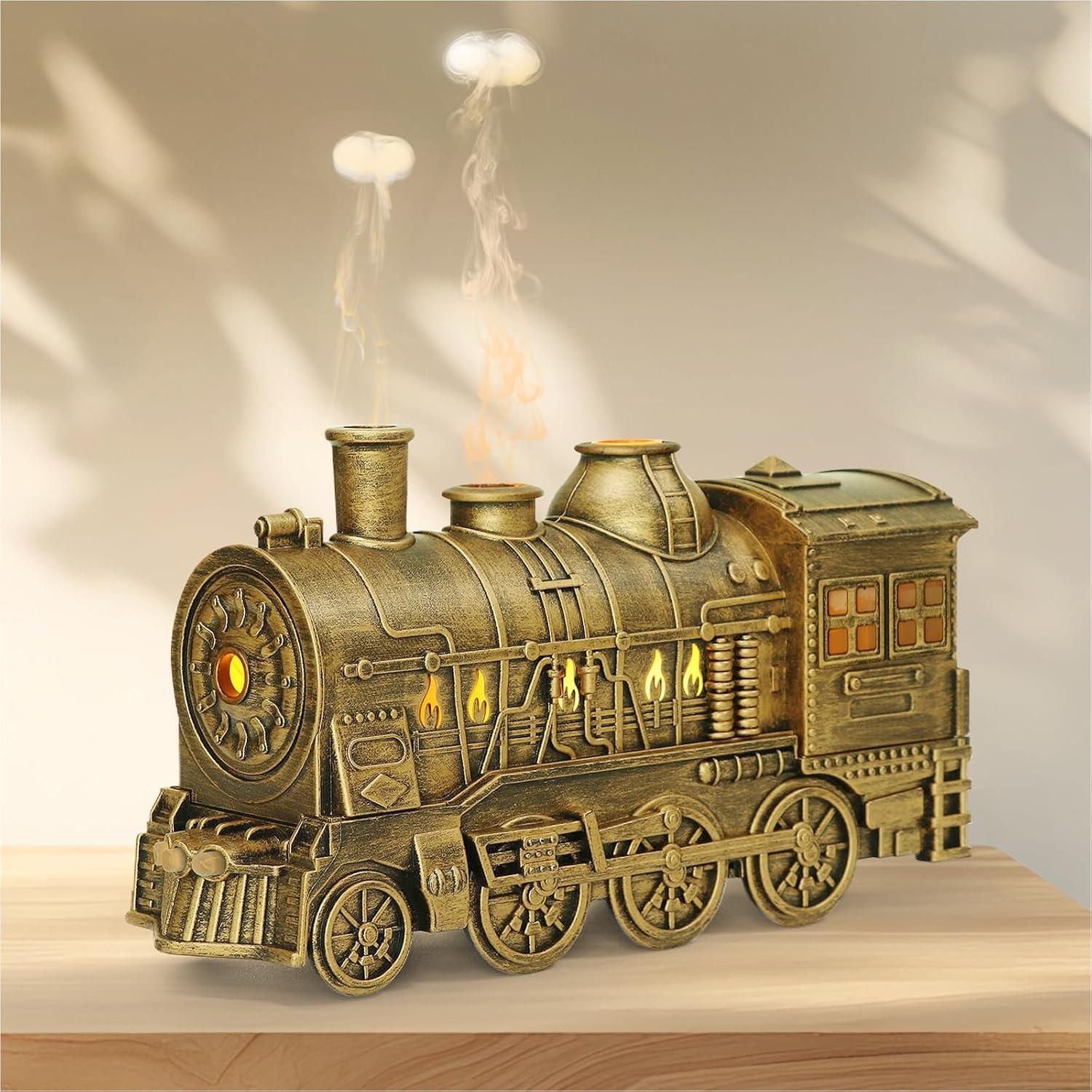 PrgCart Train-Shaped Essential Oil Diffuser – Aromatherapy Humidifier for Home & Office