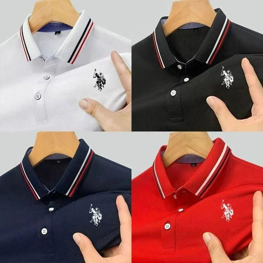 Men's Solid Half Sleeves Polo Neck T-Shirt (Pack of 4) - P&R Group