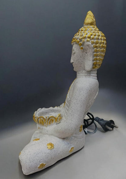 Elegant Buddha sculpture for home with gold accents and a serene expression, perfect for decor