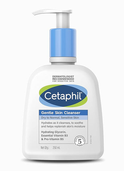Cetaphil Gentle Skin Cleanser 250ml for sensitive skin, perfect for daily hydration. Buy Cetaphil products online India.
