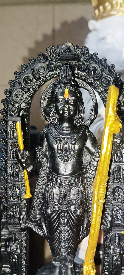 Intricate Lord Ram idol home decor featuring detailed craftsmanship and a majestic pose