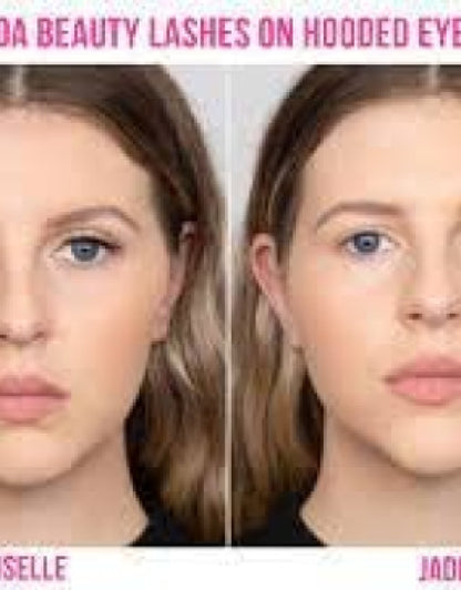 Magnetic eyelashes pack showcased on hooded eyes for a stunning transformation effect