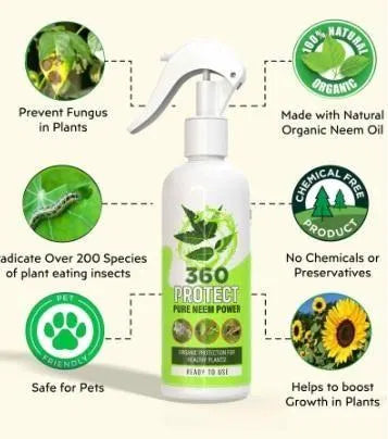 P&R Groups natural plant protection spray bottle with neem oil for fungus prevention and insect control