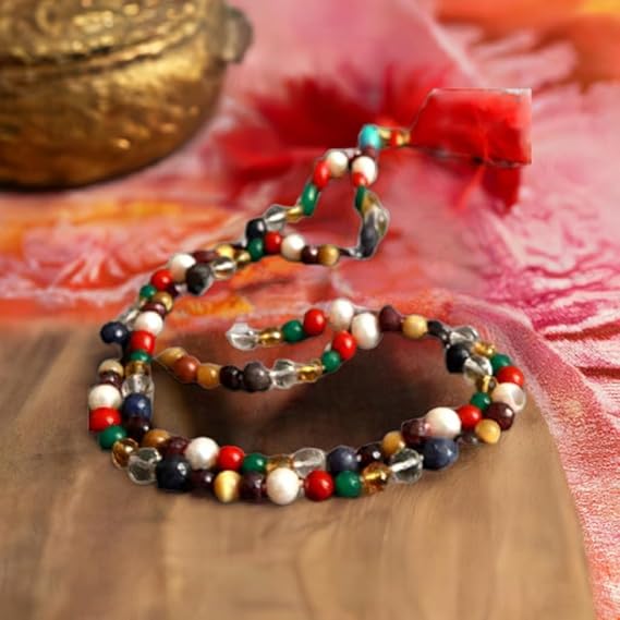 P&R Groups Navratan Necklace for Inner Peace made with colorful gemstones and beads