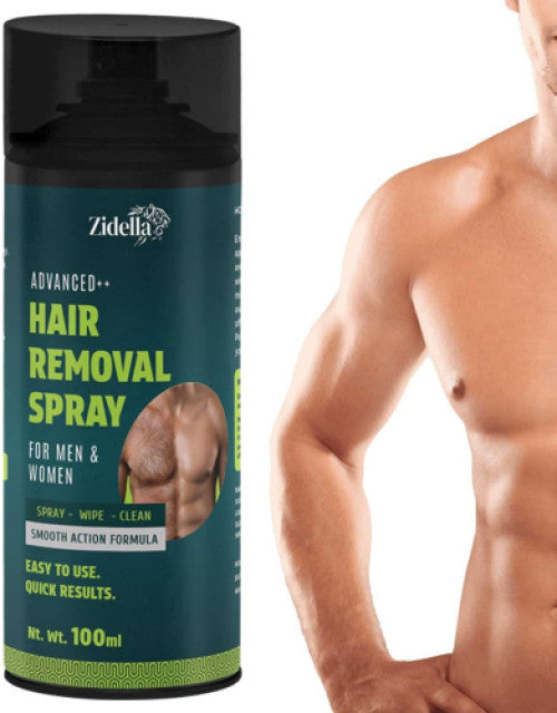 Zidella Advanced Hair Removal Spray for Men and Women, 100ml, easy to use for smooth results